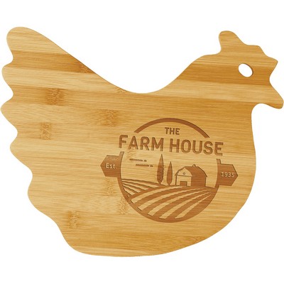 13.5" x 10.875" Bamboo Hen Shaped Cutting Board