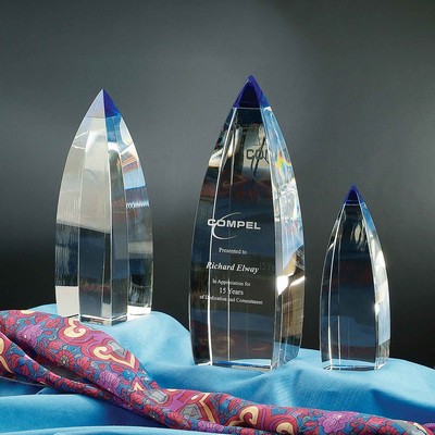 7" Vetri Crystal Award w/Blue Tip