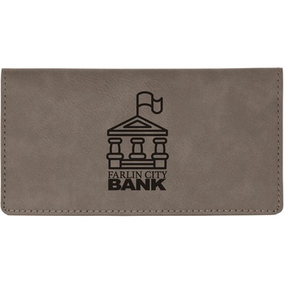 Leatherette Checkbook Cover - Gray