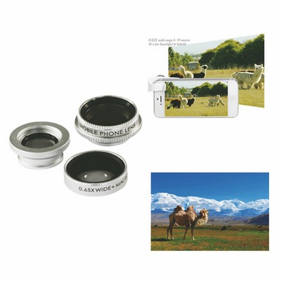 3-in-1 Wide Angle/Macro/Polarized lens w/clip for mobile