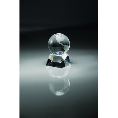 Large Crystal Globe On Crystal Base