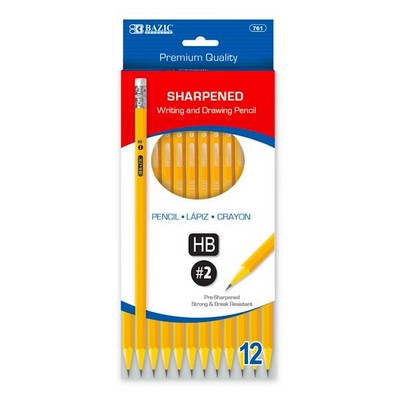 #2 Pencils - Yellow, Pre-sharpened, 12 Pack (Case of 144)