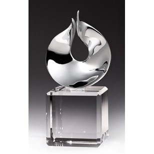 Solid Crystal Flame Award 7 5/8"H