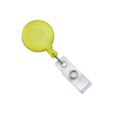 Round Plastic Clip-On Neon Badge Reel (Neon Yellow)