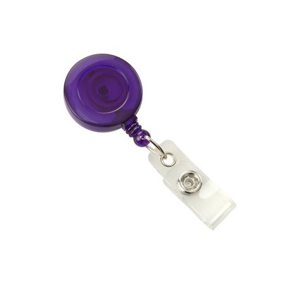 Round Translucent Plastic Badge Reel (Purple)