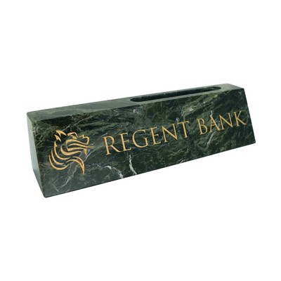 Jade Leaf Marble Rectangular Name Plate w/Card Holder (8"x2"x2")