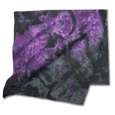 Amethyst Purple/ Black Tie Dye Bandanna 22x22 (Printed)