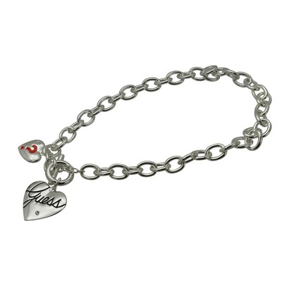 GUESS® Silver Heart Charm Necklace