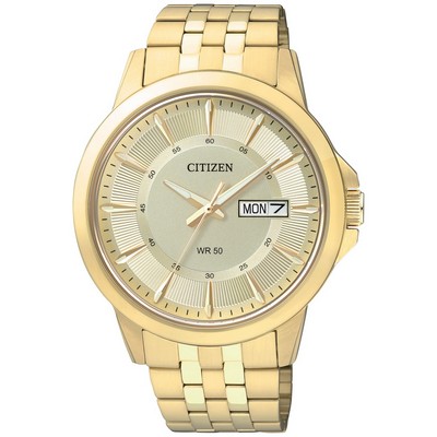 Citizen Men's Quartz Watch, Gold-tone with Champagne Dial