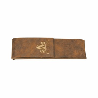 Rustic/Gold Leatherette Double Pen Case