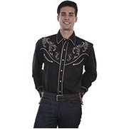 Men's Tan Embroidered Shirt