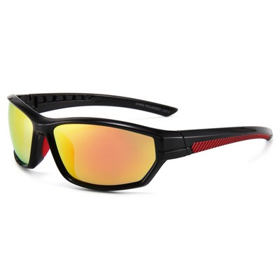 Sunglasses - Red Mirror Lenses - Black and Red Frames