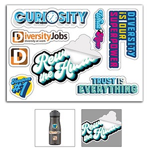 "CustomCut™" 5" x 7" Full Color Custom Shape Removable Vinyl Sticker Sheets