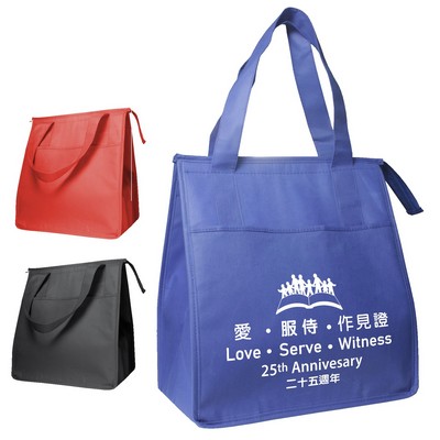 Cooler Tote Shopping Bag Non-Woven with Zipper