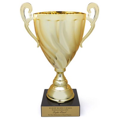 11¼" Italian Gold Trophy Cup w/Swirl Pattern