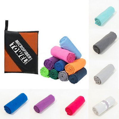 Microfiber Quick Dry Sport Towel W/ Square Bag Packing