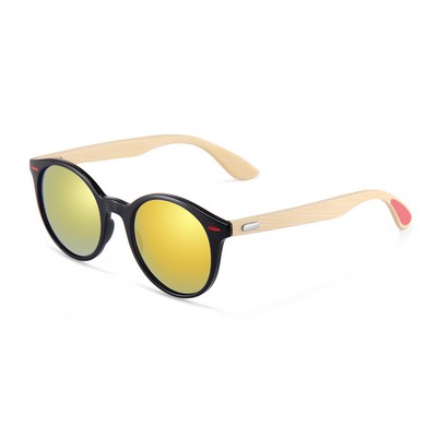 Sunglasses - Red Mirror Lenses - Black Frames