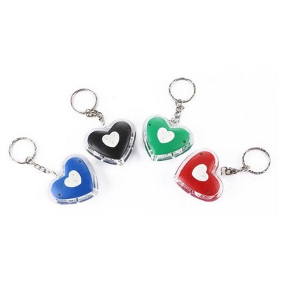 Plastic Heart Shape LED Keychain