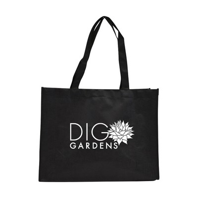 Black Non-Woven PP Bright Shopping Bags (16"x2"x12")