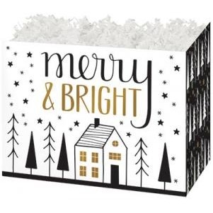 Small Merry & Bright Theme Gift Basket Box