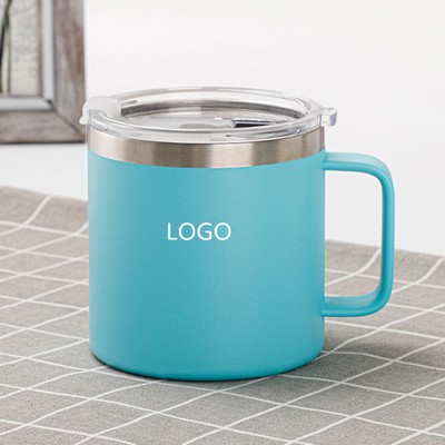 14oz Insulated Camping Mug with Lid & Handle