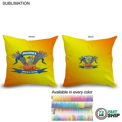 72 Hr Fast Ship - Sublimated Large Throw Cushion, 16x16, Invisible Zipper Closure, Removable insert