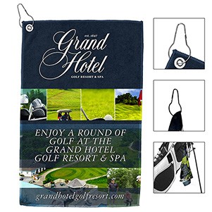 The "Full Color Iron" Golf Towel 12" x 18" 300GSM Thickness Full Color Sublimation Microfiber