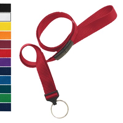 5/8" Blank Breakaway Flat-Ribbed Polyester Lanyards with Split Ring