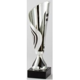 12" Assembled Silver/Black Cup Trophy