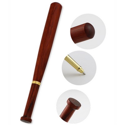 Wooden Roller Pen With Brass Accent