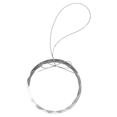 3.25" Clear Round Glass Ornament with Silver String