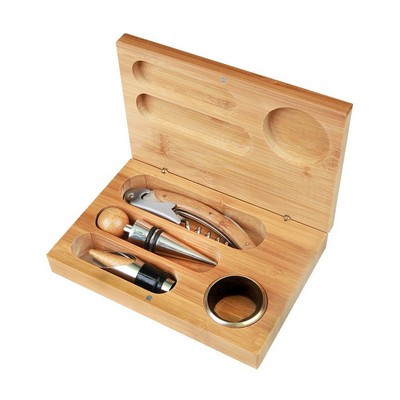 Bamboo 4-Piece Wine Tool Set