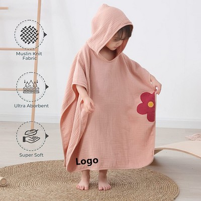 100% Cotton Baby Bath Hooded Towel For Toddler Kids Beach Pool Towel For Boys Girls