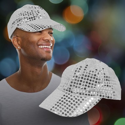 Silver Sequin Baseball Cap