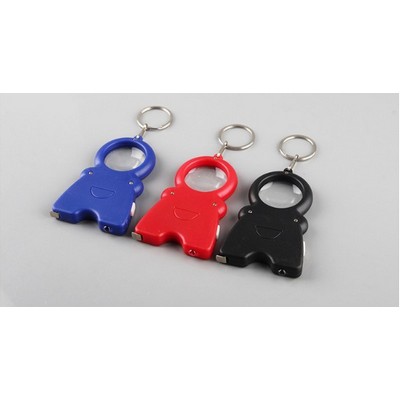 3 in 1 Multi-Keychain with Magnifier,Tape Measure and LED Flashlight