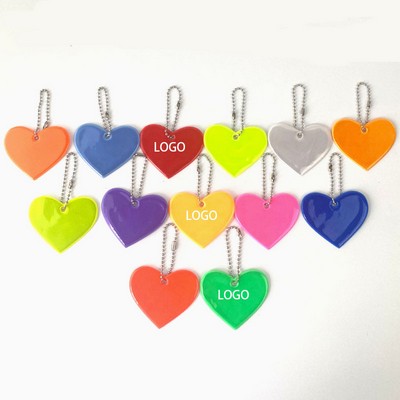 PVC Night Riding Reflective Heart Pendant Safety Reflector