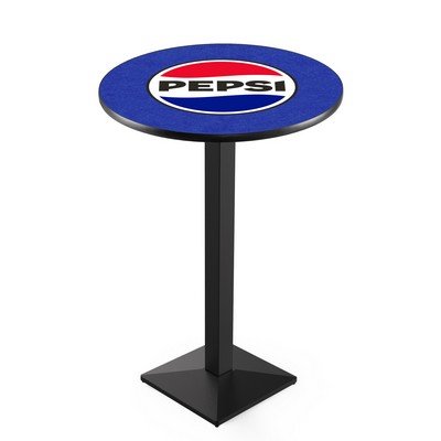 42" Tall, 36" Round Top Pub Table w/Black Finish, Square Base