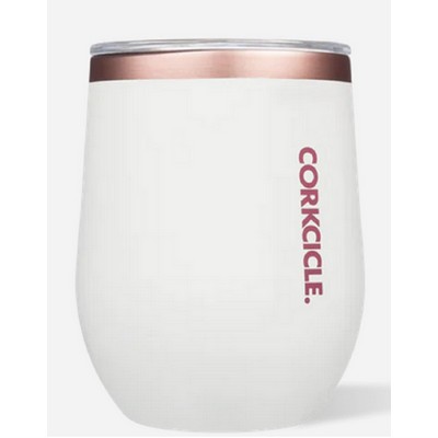 Corkcicle 12oz. White Rose Stemless Wine Tumbler