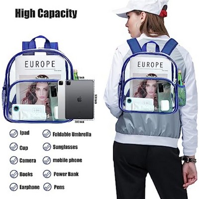 Travel Heavy Duty Clear Bag PVC Transparent Backpack (12"x6")