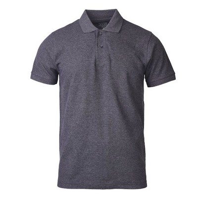 Men's Slim Polo Uniform Shirts - Large, Charcoal Gray (Case of 20)