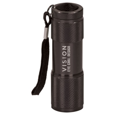 3 3/8" Black 9-LED Flashlight with Strap