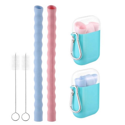 Silicone Folding Straw w/Case