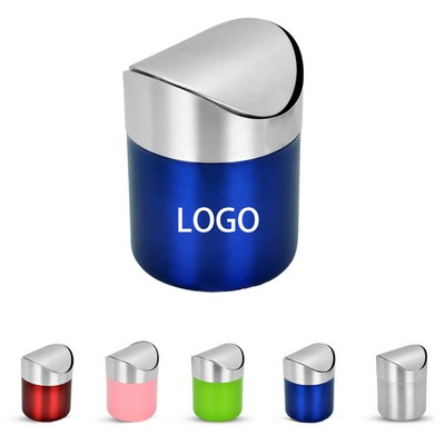 Stylish Stainless Steel Small Garbage Bin for Office Desk