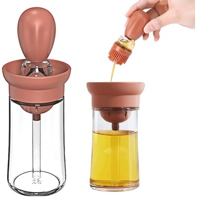 2 in 1 Glass Oil Dispenser w/ Brush