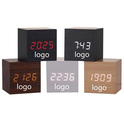 Wooden Digital LED Alarm Clock