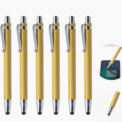 Bamboo Wood Ballpoint Pen Stylus