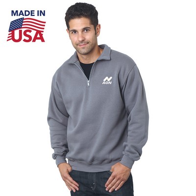 Made in USA Unisex Pre-Shrunk Quarter Zip Fleece Shirt