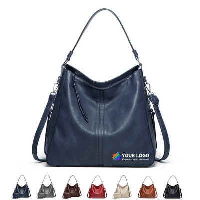 Vegan Leather Hobo Shoulder Bag