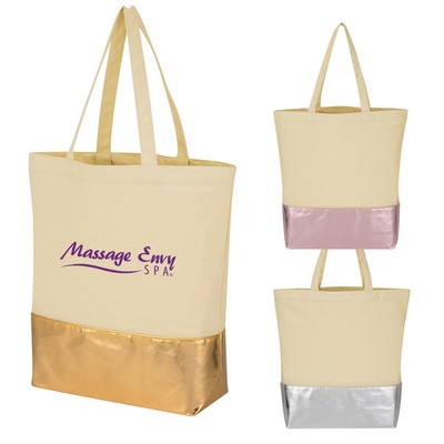 Metallic Accent 12 Oz. Cotton Tote Bag