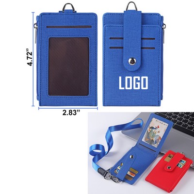 PU Card Holder w Lanyard